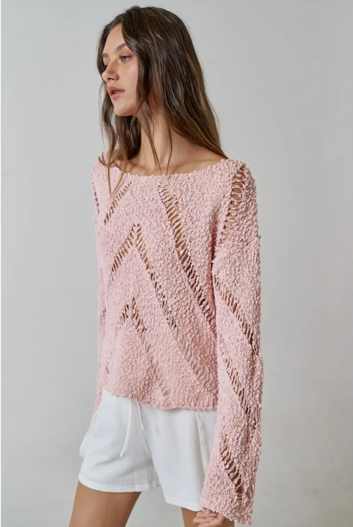 ニット・セーター 3 TAP  Twinkle Boat Neck Knit (3color) Knit Fabric Knit Wool-blend Boat Neck Striped Oversized