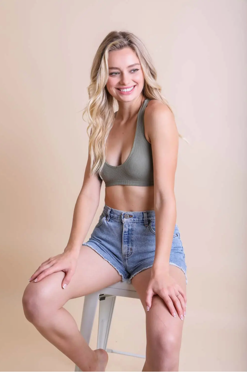 Ribbed Racer Back Bralette