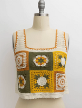 Floral Mosaic Embroidered Crochet Top