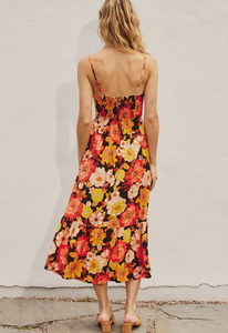 Floral Cutout Midi Dress