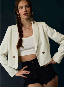 Double Breasted Cropped Blazer Jacket