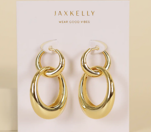 Jaxkelly Gold Hoop - Coupled - Earring