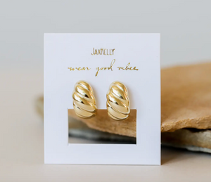 Jaxkelly Gold Hoop - Swirl - Earring