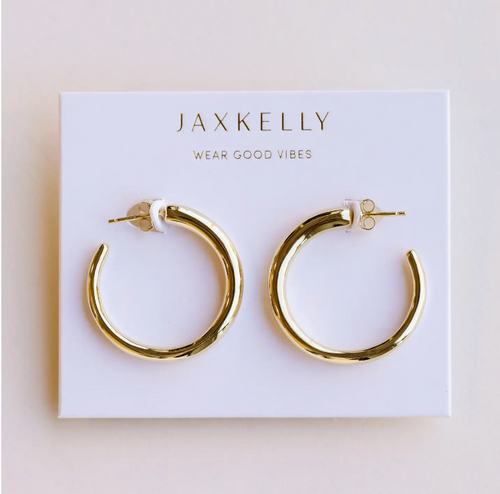 JaxKelly Everyday Gold Hoop Earrings - Medium