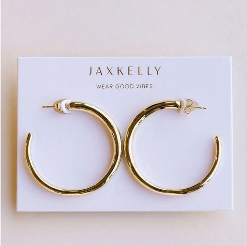 JaxKelly Everyday Gold Hoop Earrings - Large