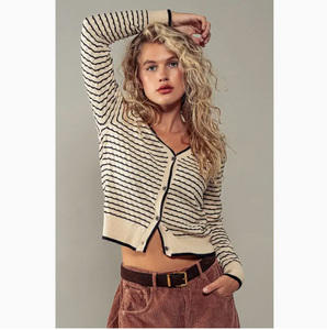 Pyramidal Striped Cardigan