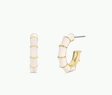 JaxKelly Vintage Hoop Earrings - Cream / Camel Enamel