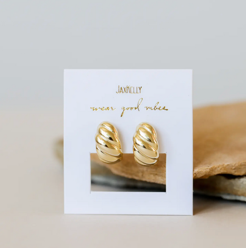 JaxKelly Gold Hoop - Swirl - Gold Earrings