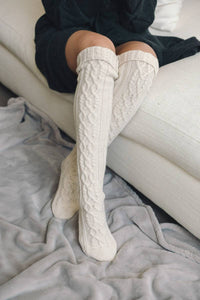 Knee High Cable Knit Socks