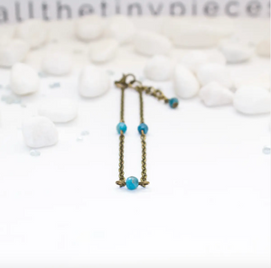 Apatite Dainty Beaded Anklet