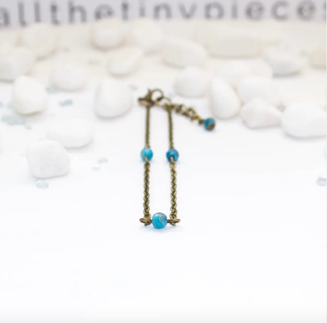Apatite Dainty Beaded Anklet