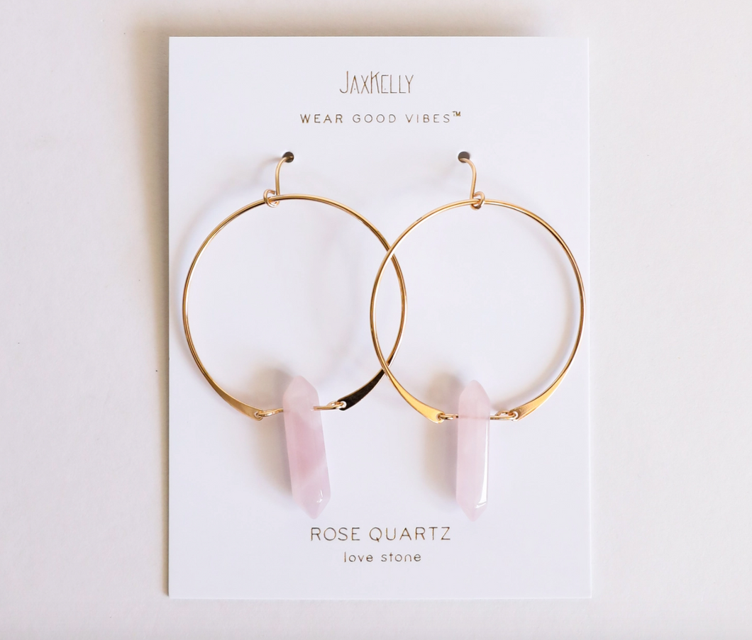 JaxKelly Rose Quartz Hoop
