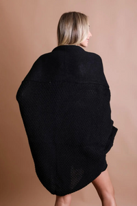 Bat Sleeve Knit Cardigan - Black / Camel / Beige
