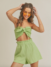 Smocked Tube Top - Green / Gold