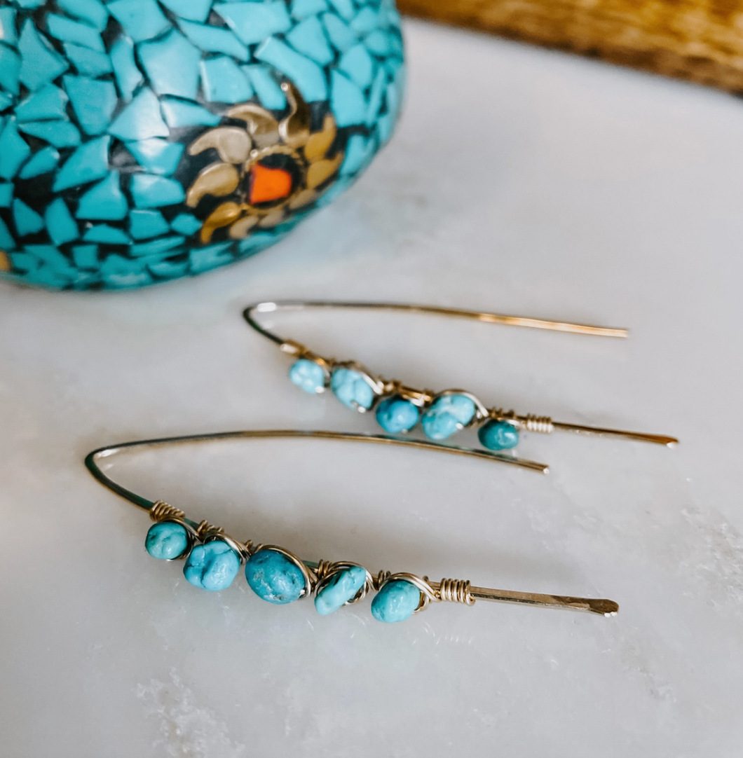 Pacific Turquoise Threader Earrings